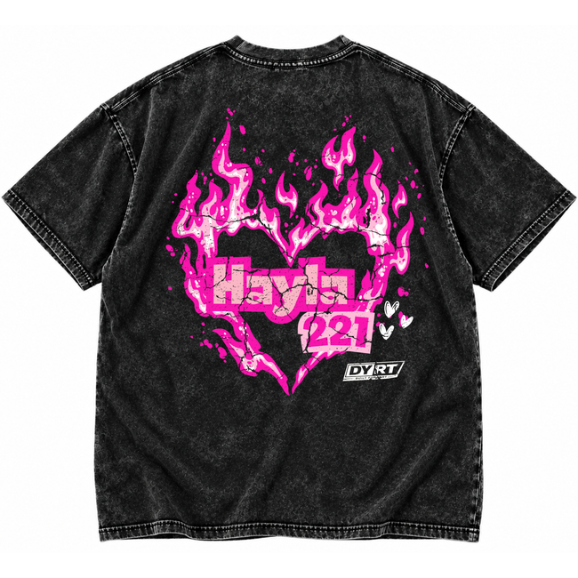 DYRT Burning heart | Personalised Name & Number Tee
